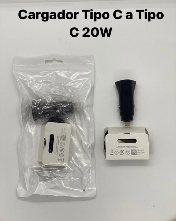 Cargador auto Tipo C a Tipo C 20W PD