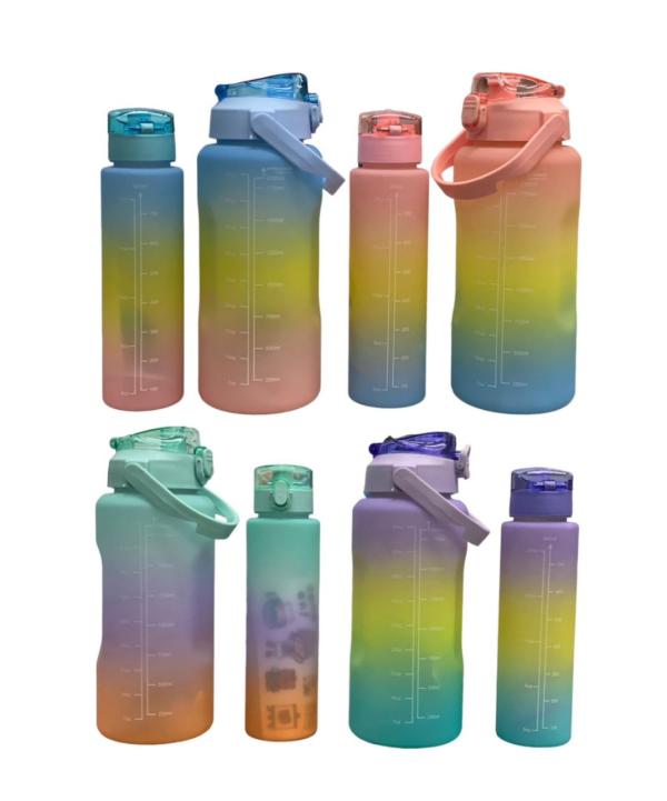Botella Motivacional dual 1L Y 2L Multicolor
