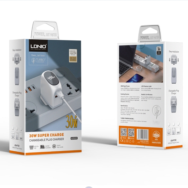 Cargador Casa LDNIO A2522C Lightning 30w