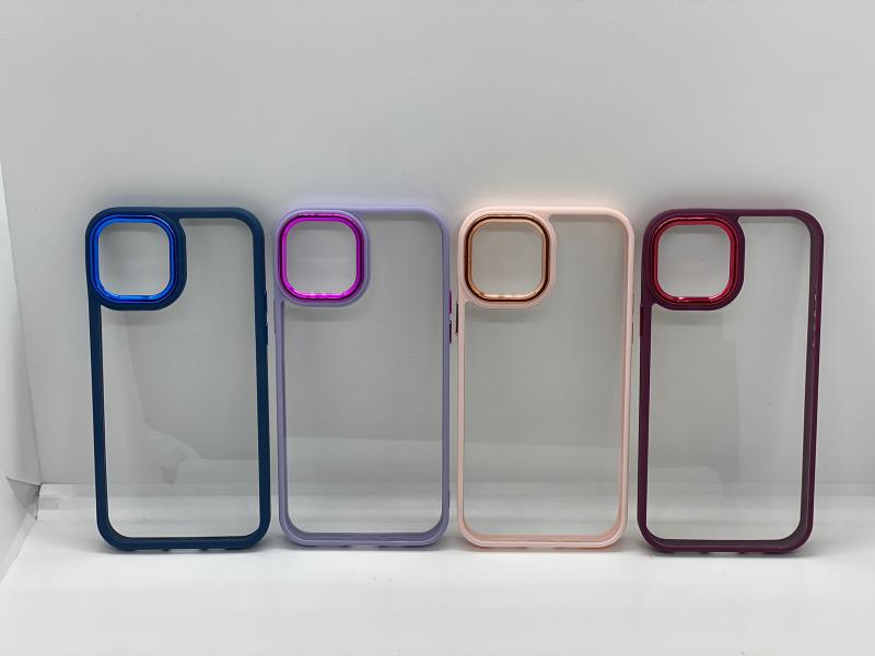 Estuche Transparente Borde Color 2 en 1
