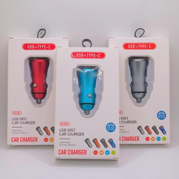 Adaptador Auto USB+Tipo C RX-605