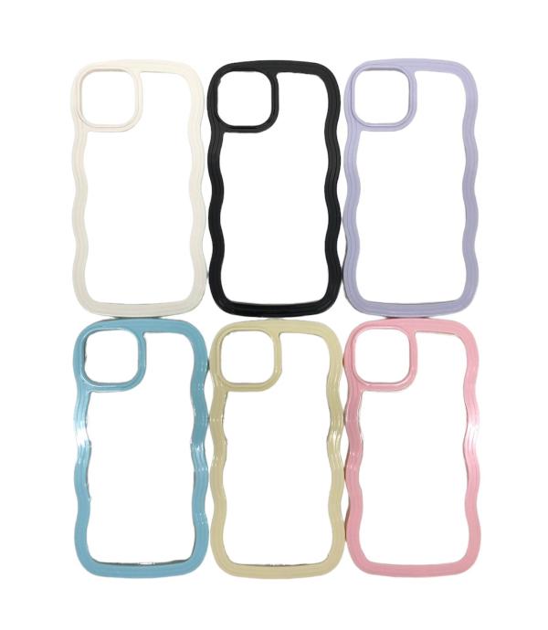 Estuche Transparente Borde Color Curvo