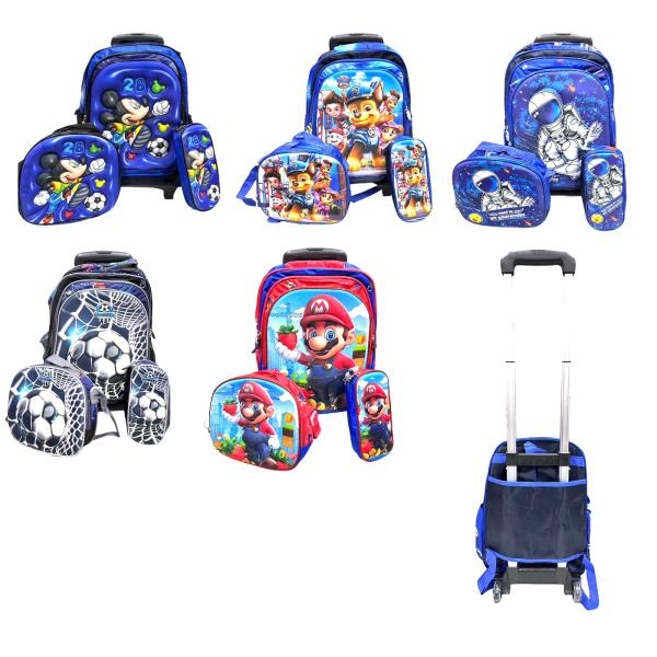 Set Bulto Infantil Diseño Surtido con Lonchera y Cartuchera