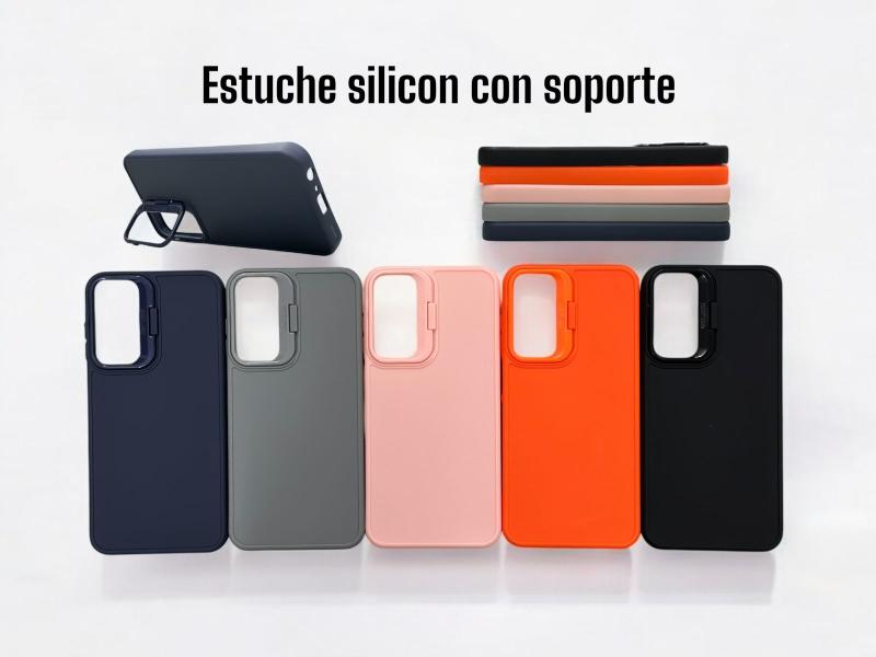 Estuche Silicon Con Soporte Camara