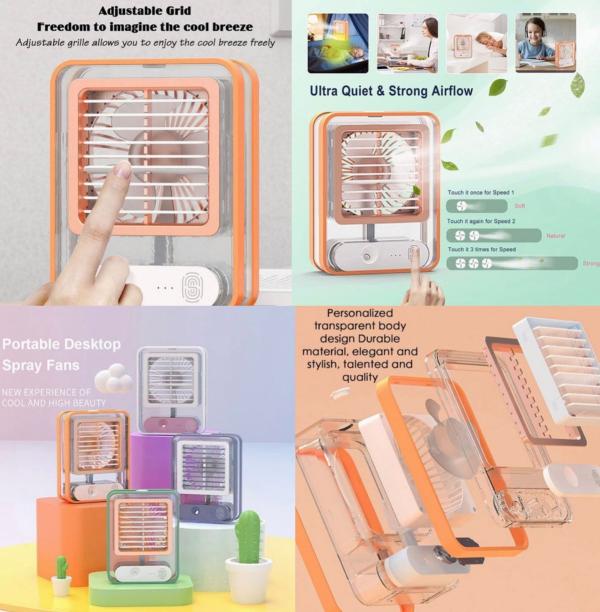 Mini ventilador rociador portatil