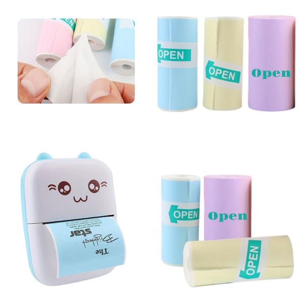 Rollo papel Sticker color para mini impresoras