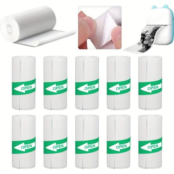 Rollo papel Sticker Blanco para mini impresoras