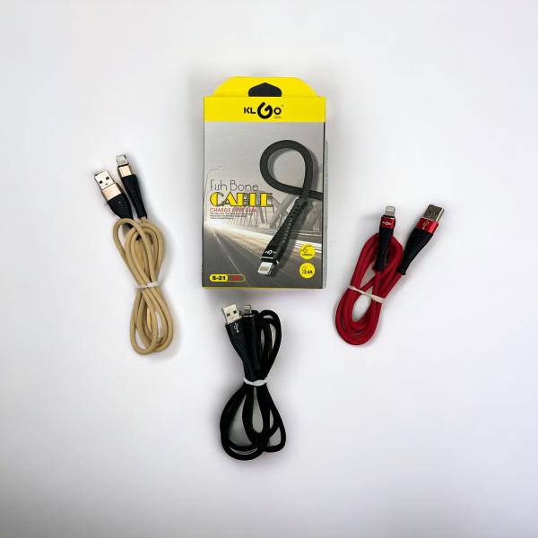 Cable KLGO S-21 USB a Lighting 1m 2.4A