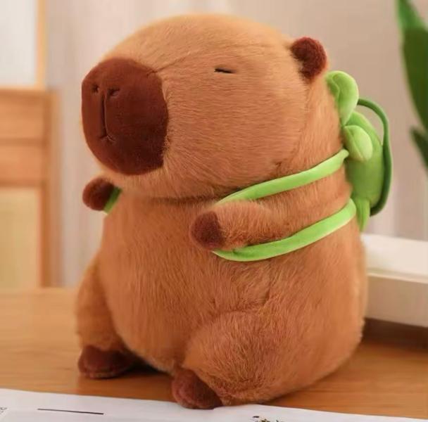 Peluche Capibara con Bolso de Tortuga 22cm