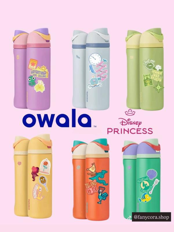 Botellas Owala 32oz 945ml Diseño Princesas Disney