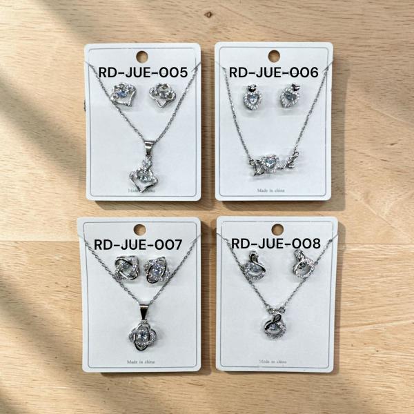 Conjunto Aretes y Cadena de Acero RD-JUE