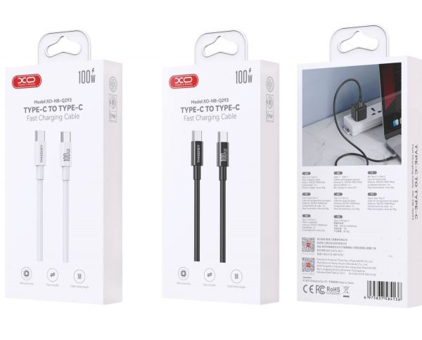 Cable Tipo-C a Tipo-C 1m 100w XO-NB-Q293 Blanco