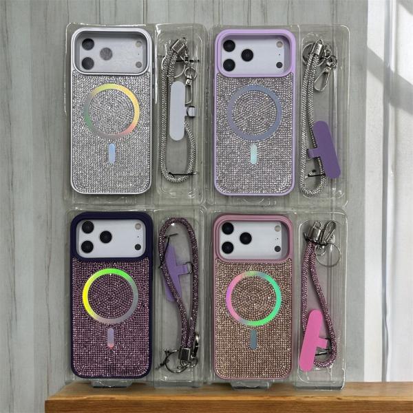 Estuche Set Magsafe Diamantado y Correa