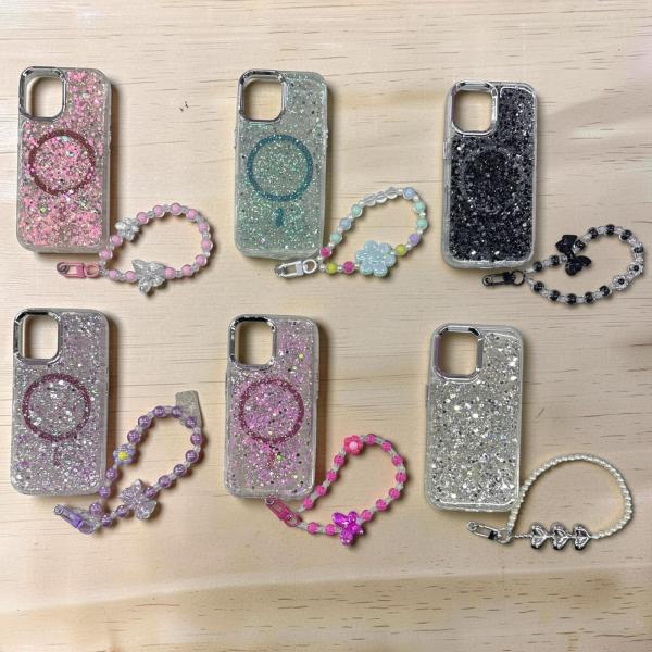 Estuche MagSafe Glitter con Pulsera